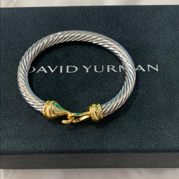 David Yurman Silver and Gold Cable Bracelet - Picture 1 of 4